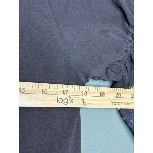 Urban Mangoz Embroidered Geometric Aztec Bell Sleeve Women's Blouse Small - Picture 8 of 9